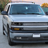 Coolstuffguru Compatible with Chevy Tahoe Suburban Black LED Halo Projector Headlights+LED Bumper Lights