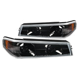 Coolstuffguru Compatible with Chevy Colorado/GMC Canyon Pickup Jet Black Bumper Turn Signal Corner Lights Pair