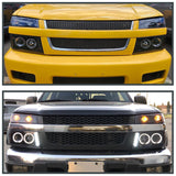 Coolstuffguru Compatible with Chevy Colorado GMC Canyon Pickup Glossy Black Corner Lamps Signal Lights Pair