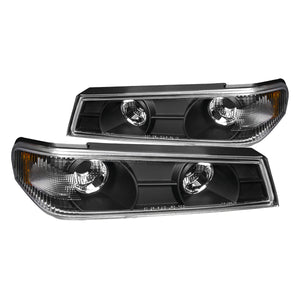 Coolstuffguru Compatible with Chevy Colorado GMC Canyon Black Front Corner Parking Lights Pair