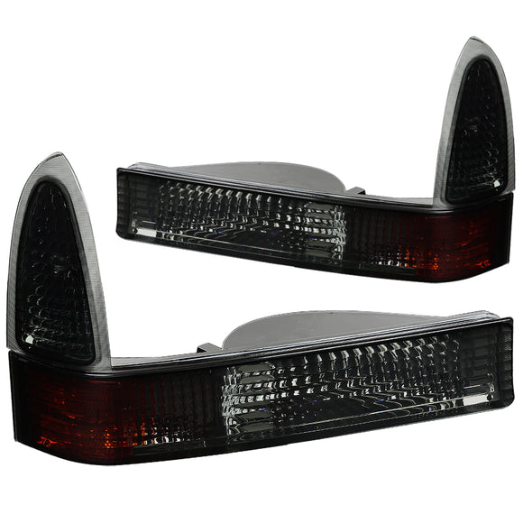 Coolstuffguru Compatible with Ford F250 F350 F450 00-04 Excursion Smoke Tinted Turn Signal Corner Lights