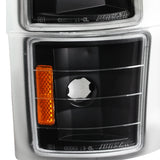 Coolstuffguru Compatible with Chevy C10 Silverado Black Clear Projector Headlights+LED Bumper+Corner Lamps