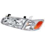 Coolstuffguru Compatible with/Replacement for 2000-2001 Toyota Camry Crystal Clear Headlights+ Corner Lights Left+Right