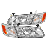 Coolstuffguru Compatible with/Replacement for 2000-2001 Toyota Camry Crystal Clear Headlights+ Corner Lights Left+Right