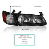 Coolstuffguru Compatible with Toyota Camry Black Headlights, Clear Lens Corner Turn Signal Lamps Pair