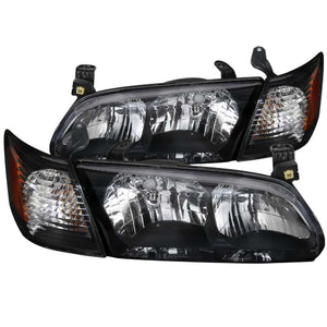 Coolstuffguru Compatible with Toyota Camry Black Headlights, Clear Lens Corner Turn Signal Lamps Pair