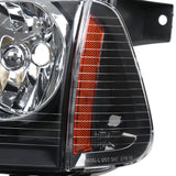 Coolstuffguru Compatible with Dodge Charger Black Headlights+Corner Signal Lamps+Mesh Front Hood Grille