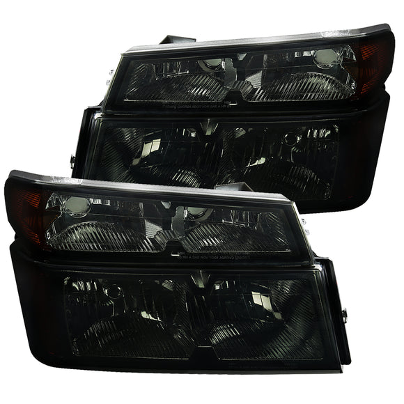 Coolstuffguru Compatible with Chevy Colorado GMC Canyon Isuzu I-Series Smoke Headlights Signal Corner Lamps
