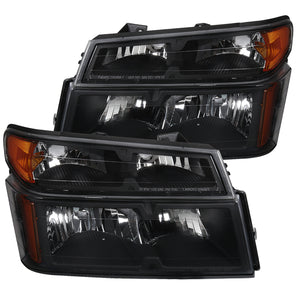 Coolstuffguru Compatible with Chevy Colorado GMC Canyon Black Headlights Headlamps+Turn Signal Corner Lamps