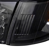Coolstuffguru Compatible with Toyota Corolla Dx Trac 4 5 Dr, Black Housing Clear Lens Headlights, Corner Lamps