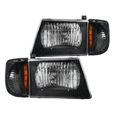 Coolstuffguru HEADLIGHT+CORNER LIGHTS PARK LAMPS BLACK Compatible with 1992-2006 E150 E250 E350 ECONOLINE VAN