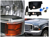 Coolstuffguru BLACK HEADLIGHTS+CORNER TURN SIGNAL LAMPS Compatible with 1999-2004 F250 F350 F450 4PCS