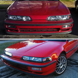 Coolstuffguru Compatible with Acura Integra JDM Black 1 Piece Replacement Headlights Lamps Left+Right