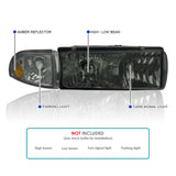 Coolstuffguru Compatible with Chevy Impala Caprice Crystal Smoke Headlights+Tinted Corner Lamps