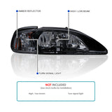 Coolstuffguru Compatible with Ford Mustang Gt/ Cobra Svt Headlights Smoked Lens W/Glossy Black Housing