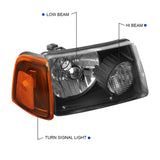 Coolstuffguru Compatible with Ford Ranger Euro Diamond Black Headlights w/ Amber Corner Lamps