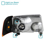 Coolstuffguru Compatible with Ford Ranger Euro Diamond Black Headlights w/ Amber Corner Lamps