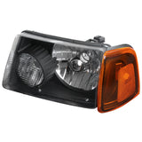 Coolstuffguru Compatible with Ford Ranger Euro Diamond Black Headlights w/ Amber Corner Lamps