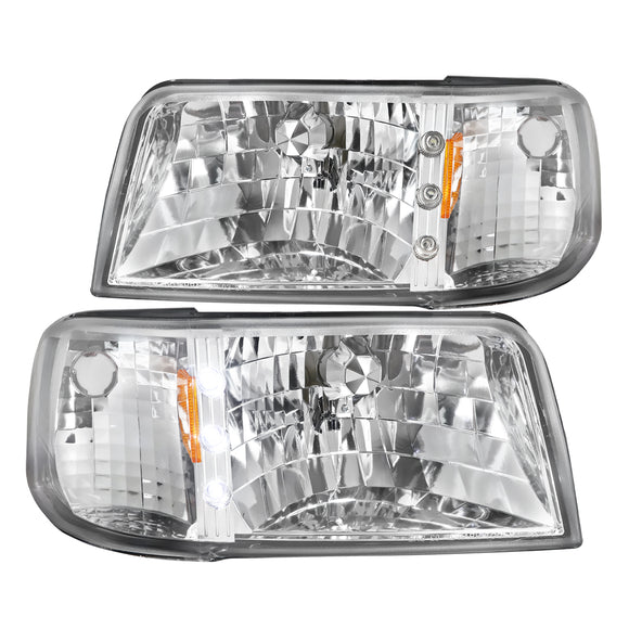 Coolstuffguru Compatible with 1993-1997 Ford Ranger LED DRL Headlights Signal Corner Lamps