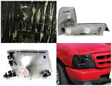 Coolstuffguru Compatible with EURO SMOKE 98-00 RANGER DIAMOND HEADLIGHTS+SIGNAL BUMPER CORNER LAMPS