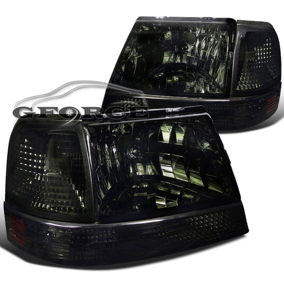 Coolstuffguru Compatible with EURO SMOKE 98-00 RANGER DIAMOND HEADLIGHTS+SIGNAL BUMPER CORNER LAMPS