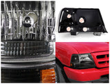 Coolstuffguru Compatible with 98-00 FORD RANGER BLACK DIAMOND HEADLIGHTS w/TURN SIGNAL CORNER PARKING LIGH