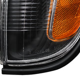 Coolstuffguru Compatible with Toyota Tacoma Pre-Runner/ S-Runner Black Headlights w/ Corner Lamps