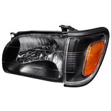 Coolstuffguru Compatible with Toyota Tacoma Pre-Runner/ S-Runner Black Headlights w/ Corner Lamps