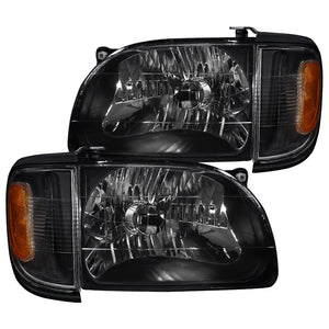 Coolstuffguru Compatible with Toyota Tacoma Pre-Runner/ S-Runner Black Headlights w/ Corner Lamps