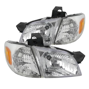 Coolstuffguru Compatible with Chevy Venture Montana Silhouette Trans Sport Chrome Headlights+Corner Lamps