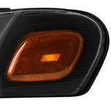 Coolstuffguru Compatible with Chevy Venture/ Pontiac Trans Am Headlights W/ Corner Lamps Black