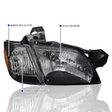 Coolstuffguru Compatible with Chevy Venture/ Pontiac Trans Am Headlights W/ Corner Lamps Black