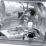 Coolstuffguru Compatible with Ford Crown Victoria Crystal Chrome Headlights+Clear Amber Corner Lamps