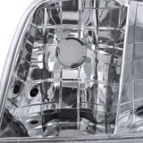 Coolstuffguru Compatible with Ford Crown Victoria Crystal Chrome Headlights+Clear Amber Corner Lamps