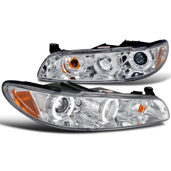 Coolstuffguru Compatible with Pontiac Grand Prix Dual Halo Led Chrome Projector Headlights Corner 1Pc