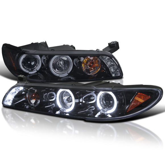 Coolstuffguru Compatible with Grand Prix Halo Led Glossy Black Smoked Lens Proj Headlights, Corner 1Pc