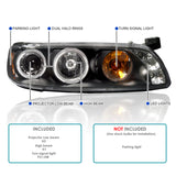 Coolstuffguru Compatible with Grand Prix Dual Halo Led Black Projector Headlights Corner 1Pc