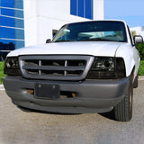 Coolstuffguru Compatible with Ford Ranger Smoke Halo Projector Headlights+Tint Corner Signal Lamps