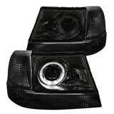 Coolstuffguru Compatible with Ford Ranger Smoke Halo Projector Headlights+Tint Corner Signal Lamps