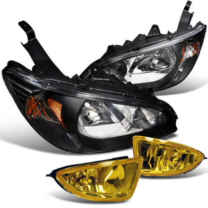 Coolstuffguru Compatible with HONDA 2004-2005 CIVIC CRYSTAL HEADLIGHTS+BUMPER LAMPS