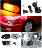 Coolstuffguru Compatible with CIVIC 92-95 HEADLIGHT+SMOKE CORNER+FOG+DOME SIDE MARKER