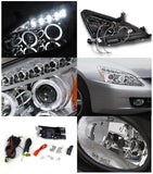 Coolstuffguru Compatible with Honda Accord Sedan 4Dr LED Projector Chrome Headlights+Clear Driving Fog Lam