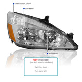 Coolstuffguru Compatible with Honda Accord 2/4d Chrome Crystal Headlights Clear Head Lamps