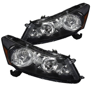 Coolstuffguru Compatible with Honda Accord 4Dr Sedan JDM Crystal Black Headlights Lamp