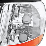 Coolstuffguru Compatible with Honda Accord 2/4dr JDM Chrome Front Diamond Headlights Left+Right