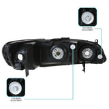 Coolstuffguru Compatible with Honda Accord 2/4dr JDM Chrome Front Diamond Headlights Left+Right