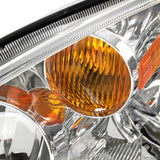 Coolstuffguru Compatible with/Replacement for 2002-2004 Nissan Altima Base SE JDM Chrome Headlights w/ Amber Reflector Pair