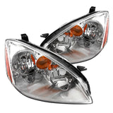 Coolstuffguru Compatible with/Replacement for 2002-2004 Nissan Altima Base SE JDM Chrome Headlights w/ Amber Reflector Pair