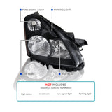 Coolstuffguru Black Headlights Compatible with Nissan Altima Sedan 2010-2012 L+R Pair Head Light Lamp Assembly