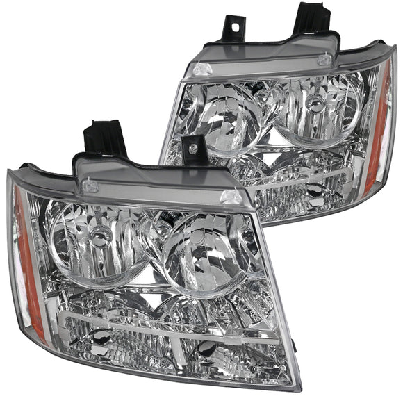 Coolstuffguru Compatible with Chevy Avalanche Tahoe Suburban LS LT LTZ Chrome Headlights